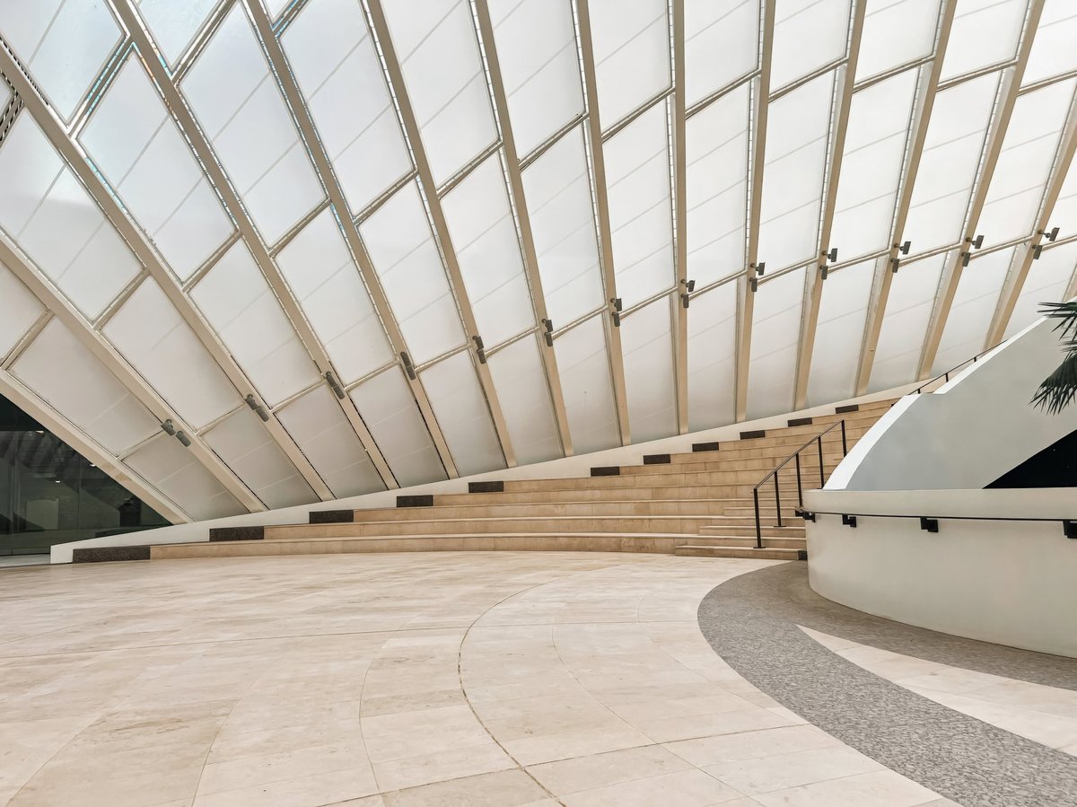 Modern geometric architectural facade