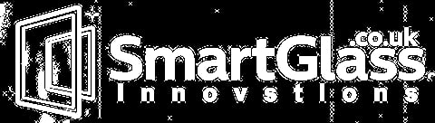 SmartGlass Innovations logo with window icon and .co.uk domain on black background